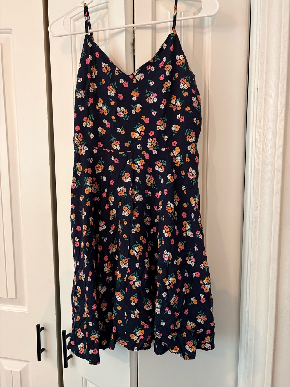 GAP Navy Floral Mini Dress with Pink and Yellow Flowers